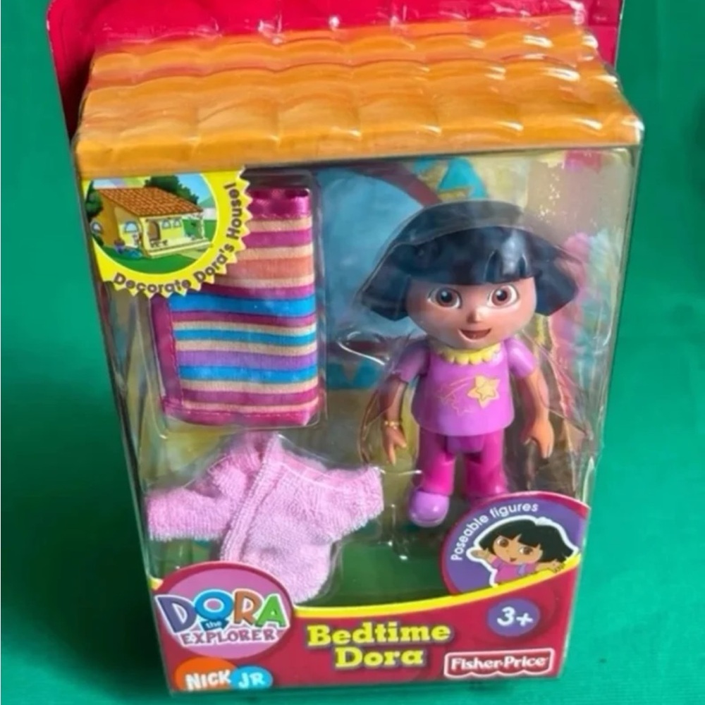 New Dora the Explorer 2005 BEDTIME DORA  dollhouse poseable figure doll playset